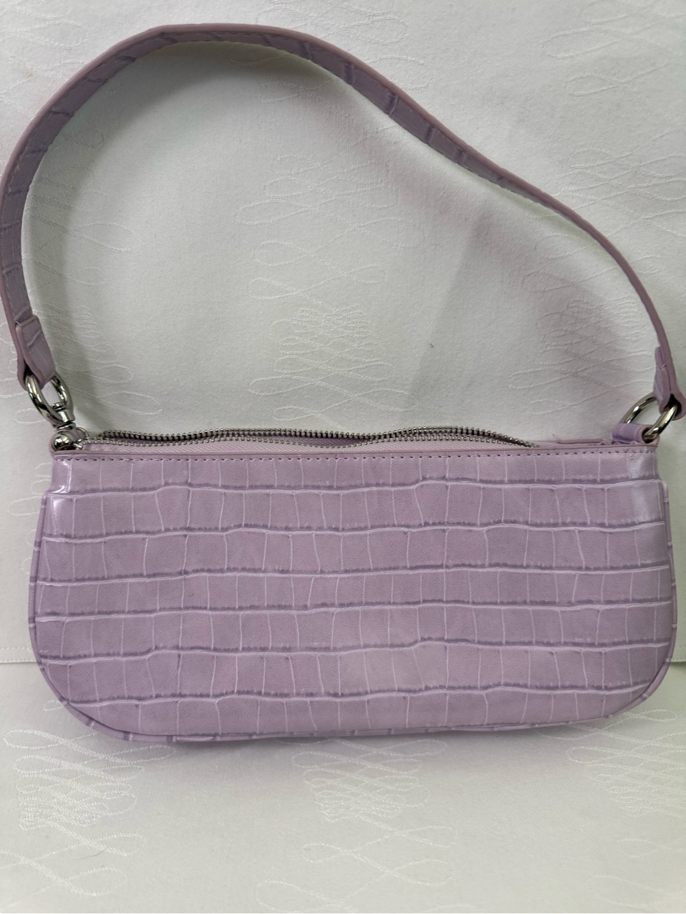 Urban Outfitters Lavender Croc Embossed Baguette Shoulder Bag Y2K